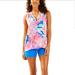 Lilly Pulitzer Tops | Lilly Pulitzer | Bailey 100% Silk Tank Top In Multi Playa | Size: Xxs | Color: Blue/Pink | Size: Xxs