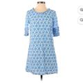Lilly Pulitzer Dresses | Lilly Pulitzer Dasha Coastal Blue Star Fruit Silk Ruffle Sheath Dress Sz 2 | Color: Blue/White | Size: 2