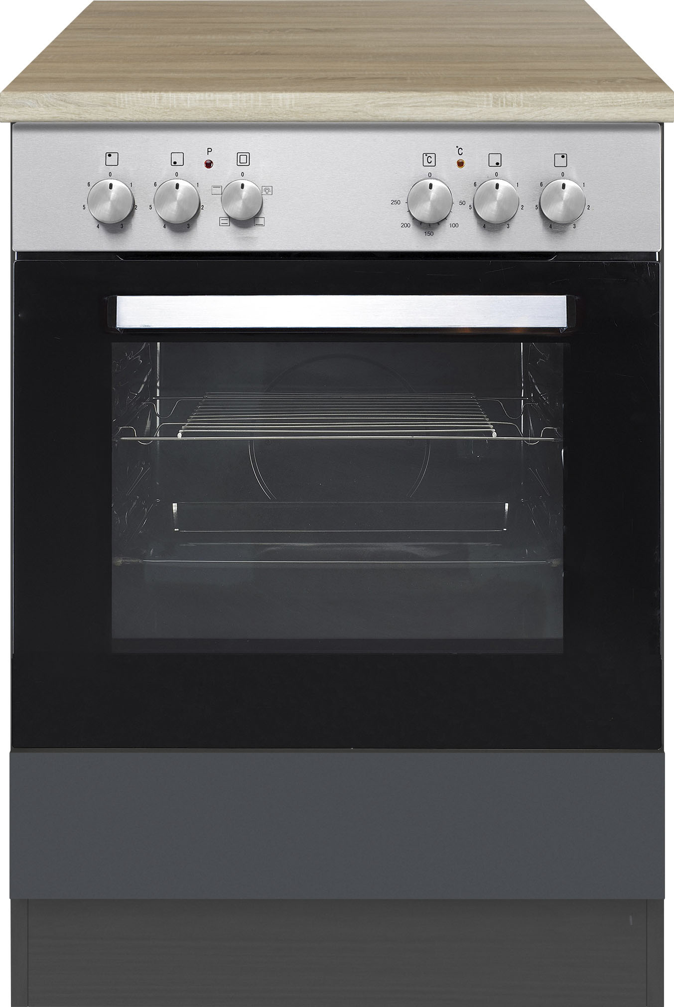 Herdumbauschrank KOCHSTATION "KS-Mali", grau (anthrazit), B:60cm H:85cm T:60cm, Schränke, Herdumbauschrank, Breite 60 cm