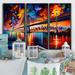 Latitude Run® Colorful San Francisco III Colorful San Francisco III - Cityscapes - 3 Piece Print on Canvas Metal in Blue/Orange | Wayfair