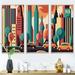 Red Barrel Studio® Colorful Cityscape III - 3 Piece Print on Canvas Metal in Blue/Orange/Red | 32 H x 48 W x 1 D in | Wayfair