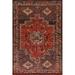 Red Geometric Shiraz Persian Vintage Area Rug Handmade Wool Carpet - 5'0"x 7'8"