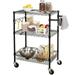 Hyper Tough Wire 3-Tier Storage Shelf Unit 36 H x 16 W x 30 D 495lb Total Capacity Black