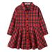 Uccdo Girls Casual Plaid Dresses Teens Little Girls Long Sleeve Buffalo Check Button Down Shirt Dress 3-11 Years