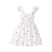 Thaisu Little Kids Baby Girls Summer Sweet Dress Ruffle Sleeve Cherry Print A-Line Dress Casual Kids Clothes