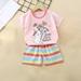 2Pcs Baby Girls Outfit Clearance Toddler Kids Baby Boys Girls Fashion Cute Short Sleeve Puppy Print Casual Suit