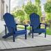 CHYVARY 2 Peaks Outdoor Patio Adirondack Fire Pit Plastic Chair for Deck Poolside Beach and Backyard Navy Blue