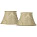 Springcrest Set of 2 Bell Print Lamp Shades Ivory Brocade Large 10 Top x 17 Bottom x 11 High Spider Harp and Finial Fitting