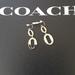 Coach Jewelry | Coach Earrings Drop Oval Links Silver Plate Double Cutout Ovals French Wire Nwt | Color: Silver | Size: Apx 1" Length