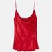 Zara Tops | 2/$25 Zara Silk Red Spaghetti Strap Top Women's Medium | Color: Red | Size: M