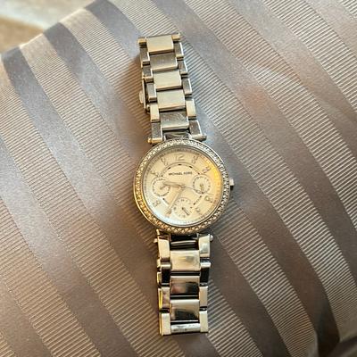 Michael Kors Accessories | Women’s Silver Michael Kors Watch With Rhinestone Detail In/Around Watch Face | Color: Silver | Size: Os
