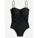 J. Crew Swim | J. Crew $118 Ruched Sweetheart One Piece Swimsuit Black Size 14 Bf176 | Color: Black | Size: 14