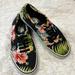 Vans Shoes | $20 Final Price Vans Black Floral Shoes Laces Women 8 Men 6.5 | Color: Black | Size: 8