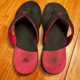 Adidas Shoes | Adidas Black/Pink Slip-On Flip Flops Women's Sz 9 | Color: Black/Pink | Size: 9