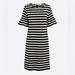 J. Crew Dresses | J Crew Dress With Ruffle / Flutter Sleeves - Black & White Striped | Color: Black/White | Size: S