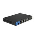 Linksys LGS328C 24 Port Gigabit Managed Network Switch with 4 x 10G Uplink SFP+ Slots - Advanced Security, QOS, Static Routing, VLAN, IGMP Features - Metal Housing, Desktop / Wall Mount