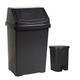 JMS we create smile (Set of 2) - 50L Litre Plastic Swing Bin With 7L Litre Pedal Bin Dustbin Waste Rubbish Recycling Garbage Can Refused Storage Bin Bathroom Vanity Office & Home (Black)