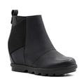 Athlefit Women's Wedge Chelsea Boots Comfortable Ankle Wedge Booties black Size: 4.5 UK