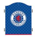 FOCO Officially Licensed Glasgow Rangers Football Club Darts and Dartboard Cabinet, Chequered (CAB089)