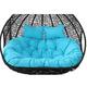 Seat Cushion,2 Person Hammock Swing Chair Cushion, Double Seater Egg Chair Cushion Only, 2 Seater Cushions for Hanging Basket Chair Waterproof, Cover Washable and Detachable Blue