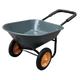 DJM Wheel Barrow Plastic Two Wheeled 70L Garden Wheelbarrow with Puncture Proof Tyre