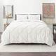 Nestl White Duvet Cover Queen Size - Pintuck Queen Duvet Cover Set, 3 Piece Double Brushed Duvet Covers with Button Closure, 1 Pinch Pleated Duvet Cover 90x90 inches and 2 Pillow Shams