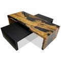 Arditi Collection Rhesos Solid Wood Sled Nesting Tables Wood in Black/Brown/Yellow | 16.5 H x 63 W x 27.5 D in | Wayfair Model ARD-193