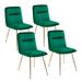 Everly Quinn Modern Tufted Velvet Dining Side Chair Wood/Upholstered/Velvet in Green | 33.27 H x 18.9 W x 24.61 D in | Wayfair