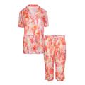 Women's Neutrals / Yellow / Orange Satin Pyjamas - Sorbet Print Viscose Medium Oh!Zuza Night & Day