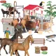 Oenux – figurines de ferme maison Stable figurines en émulation cheval animaux ensemble de jeu