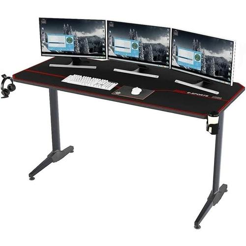 Soges - Gaming Tisch 140 cm Gaming Schreibtisch Computertisch in T-Form Gaming Table pc Tisch