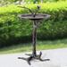 Spi Home Cast Aluminum Bird & Twig Sundial Birdbath 26.5 Inches High - 26.5 X 16 X 16 inches