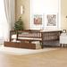 Sturdy Daybed with 2 Drawers and Fence Guardrails, Sturdy Pine Wood Sofa Bedframe for Maximized Space and Comfort