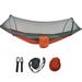 Large Camping Hammock with Mosquito Net 2 Person Pop-up Parachute Lightweight Hanging Hammocks Tree Straps Swing Hammock Bed for Outdoor Backpacking Backyard Hiking