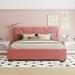 Queen Size Upholstered Platform Bed with Brick Pattern Heardboard and 4 Drawers, Linen Fabric