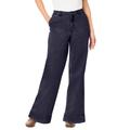 Plus Size Women's Invisible Stretch® Contour High-Waisted Wide-Leg Jean by Denim 24/7 in Indigo Wash (Size 24 W)