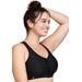Plus Size Women's Full Figure Plus Size Zip Up Front-Closure Sports Bra Wirefree #9266 Bra by Glamorise in Black (Size 40 G)