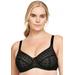 Plus Size Women's Full Figure Plus Size Lace Comfort Wonderwire Bra Underwire #9855 Bra by Glamorise in Black (Size 48 D)