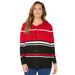 Plus Size Women's Liz&Me® Classic Cardigan by Liz&Me in Classic Red Stripes (Size 1X)