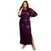 Plus Size Women's Sequin Midi Dress by June+Vie in Dark Berry (Size 22/24)