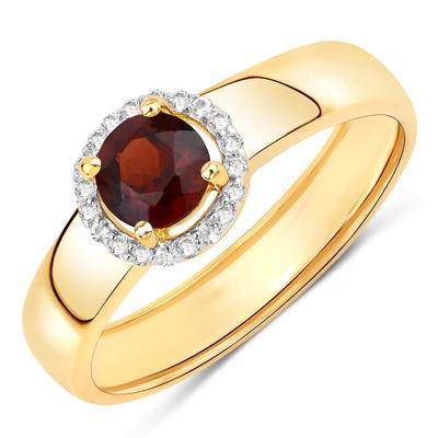 Rafaela Donata Ring Sterling Silber Granat in Gelbgold 52 Damen Image