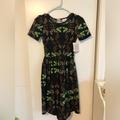 Lularoe Dresses | Lula Roe- Amelia Dress Xxs | Color: Black/Green | Size: Xxs