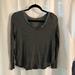 American Eagle Outfitters Tops | 2/$7 American Eagle Waffle Top | Color: Black/Gray | Size: S