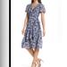 Michael Kors Dresses | Michael Kors Floral Wrap Around Dress | Color: Blue/White | Size: S