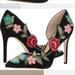 Jessica Simpson Shoes | Jessica Simpson Pristina Embroidered Floral D'orsay Pumps 7.5 | Color: Black/Pink | Size: 7.5