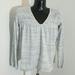 Free People Tops | Free People We The Free Gray Women Top Long Sleeve Size S | Color: Blue/White | Size: S