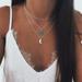 Anthropologie Jewelry | 2/$10 New! Moon Multilayer Choker Necklace Turquoise Boho Summer Trendy Pendant | Color: Gold/Red/Silver | Size: Os