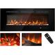 42 in / 108cm Electric Fireplace Inserts, Recessed and Wall Mounted Fireplace Heater, Thermostat, Linear Fireplace with Remote & Touch Screen, Multicolor Flame, Timer, Log & Crystal, 750W/1500W