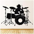 azutura Drum Set Drummer Music Wall Sticker available in 5 Sizes and 25 Colours Strawberry Red