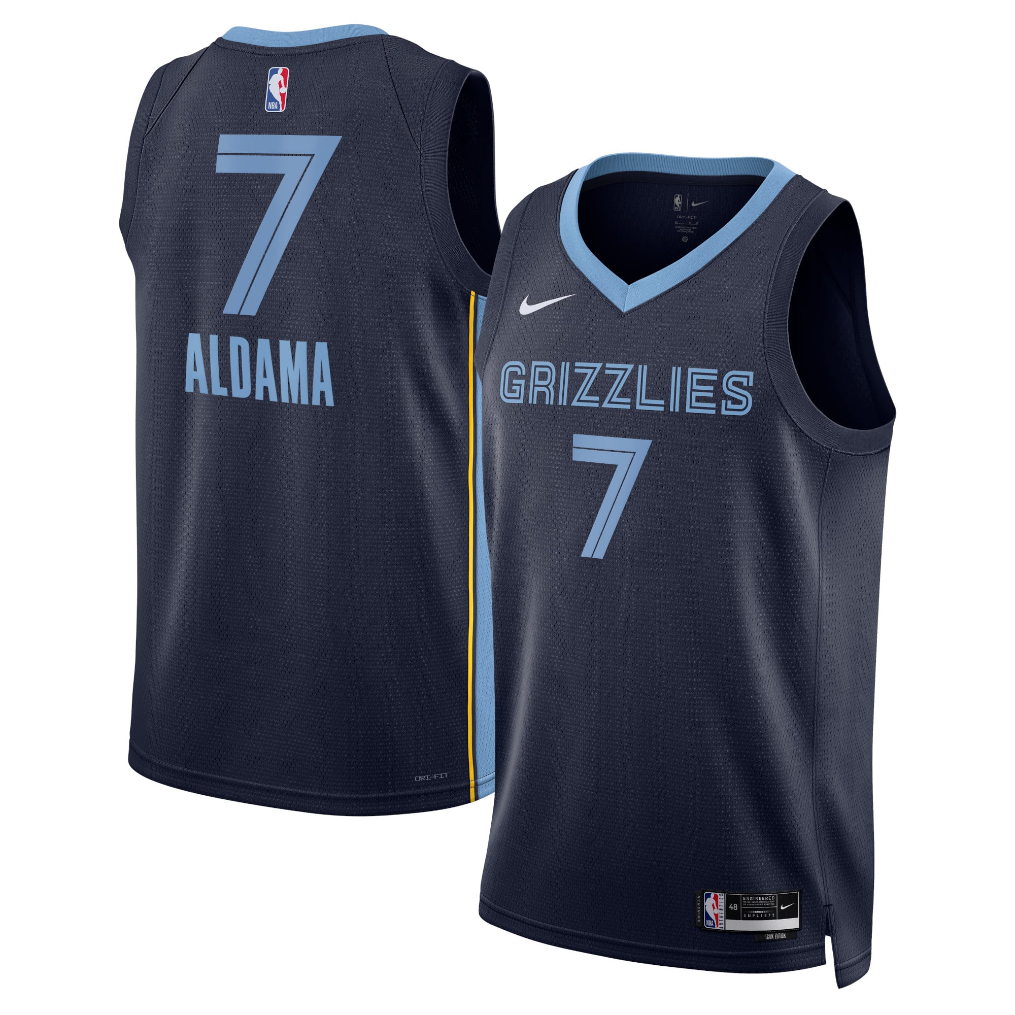 Maillot Swingman Nike Icon Edition Memphis Grizzlies - Marine - Santi Aldama - Unisexe - Homme Taille: XL
